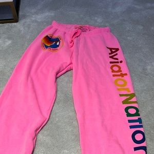 WOMEN'S AVIATOR NATION NORTH SHORE SWEATPANTS - NEON PINK